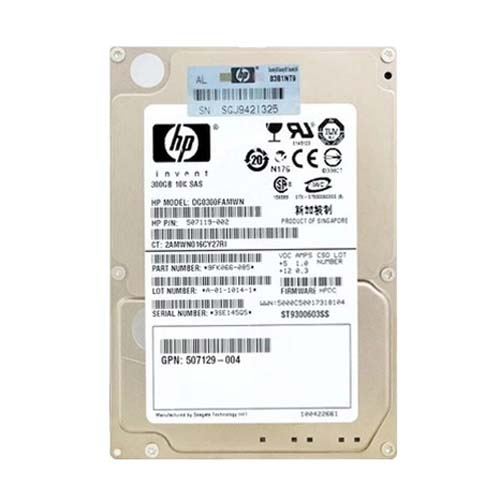 HP 507119-002 | 300GB 10000RPM SAS 6Gb/s SFF Hot-Pluggable Dual Port 2.5-inch Hard Drive for Gen1 to Gen7 ProLiant Servers Refurbished - Hewlett-Packard (ou HP en abrégé) refurbished available on Gotodirect