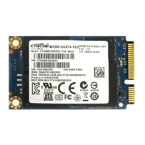 Crucial CT500MX200SSD3 | MX200 500GB Multi-Level Cell SATA 6Gb/s mSATA 1.8-Inch Solid State Drive Refurbished - Crucial refurbished available on Gotodirect