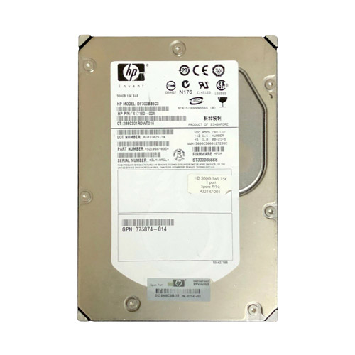 HP 432147-001 | 300GB 15000RPM SAS 3Gb/s LFF Hot-Pluggable Single Port 3.5-inch Hard Drive for ProLiant Servers Refurbished - Hewlett-Packard (ou HP en abrégé) refurbished available on Gotodirect