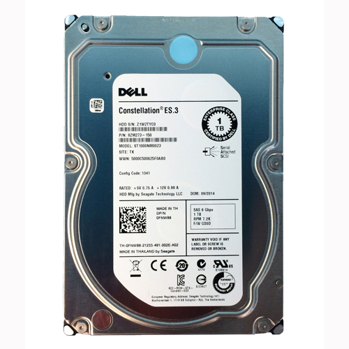 Dell 0FNW88 | 1TB 7200RPM Nearline SAS 6Gb/s 3.5-Inch Hard Drive forPowerEdge Server & PowerVault Storage Array Refurbished - Dell refurbished available on Gotodirect