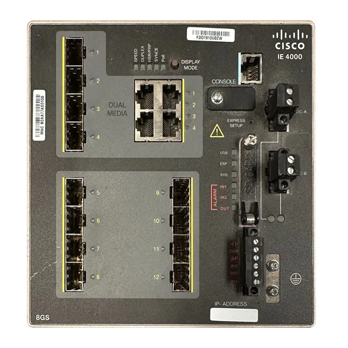 Cisco IE4000-8GS4G-E | IE4000 switch with 8 GE SFP with 4 GE combo Uplink Industrial Ethernet Switch Refurbished - Cisco Systems Inc. refurbished available on Gotodirect