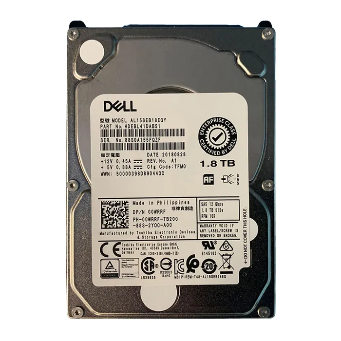 Dell 0WRRF | 1.8TB 2.5-inch 12GB/s SAS 10000RPM 128MB Cache (512e) Hot-Pluggable Server Hard Drive for PowerEdge G14 - G16 Servers and Storage Arrays Refurbished - Dell refurbished available on Gotodirect