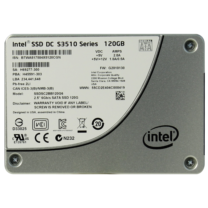 Intel SSDSC2BB120G6 | DC S3510 120GB Multi-Level Cell SATA 6Gb/s 2.5-Inch Solid State Drive Refurbished - Intel refurbished available on Gotodirect