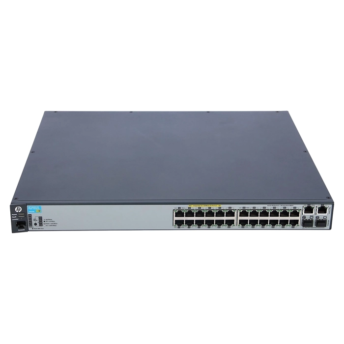 HP J9625A#ABA | Aruba 2620 Series 2620-24-PoE+ 24 x 10/100Base-TX RJ-45 PoE+ and 2 x 10/100/1000Base-T RJ-45 and 2 x SFP (mini-GBIC) Ports Layer 3 Managed Fast Ethernet Network Switch Refurbished - Hewlett-Packard (ou HP en abrégé) refurbished available on Gotodirect