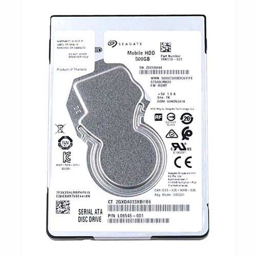 HP L08545-001 | 500GB 5400RPM SATA 6Gb/s 8MB Cache 2.5-Inch Hard Drive Refurbished - Hewlett-Packard (ou HP en abrégé) refurbished available on Gotodirect