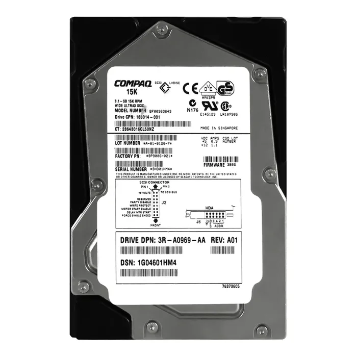 Compaq 3R-A0969-AA | 9.1GB 15000RPM Ultra160 SCSI 80-Pin Hot-Swappable 3.5-Inch Hard Drive Refurbished -  refurbished available on Gotodirect