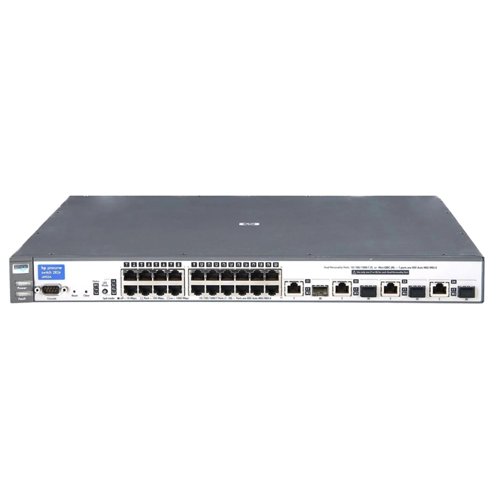 HP J4903-61001 | ProCurve 2800 Series 2824 20 x 10/100/1000Base-T RJ-45 and 4 x Combo RJ-45/SFP (mini-GBIC) GE Ports Layer 3 Managed Gigabit Ethernet Network Switch Refurbished - Hewlett-Packard (ou HP en abrégé) refurbished available on Gotodirect