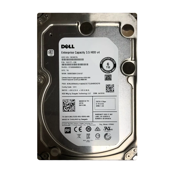 Dell W1C90 | 6TB 7200RPM SATA 6Gb/s Hot-Pluggable (512e) 3.5-Inch Hard Drive for PowerEdge Server & PowerVault Storage Array Refurbished - Dell refurbished available on Gotodirect