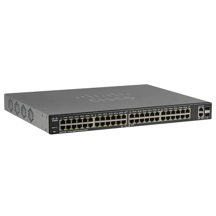 Cisco SLM2048PT-NA | 200 SG200-50P 24 x Ports PoE 10/100/1000Base-T + 24 x Ports GBE + 2 x Ports Combo SFP (mini-GIBIC) Layer 2 Managed 1U Rack-Mountable Gigabit Ethernet Smart Network Switch Refurbished - Cisco Systems Inc. refurbished available on Gotodirect