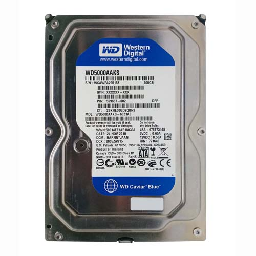 Buy HP 599687-002 | 500GB 7200RPM SATA 3Gb/s 16MB Cache 3.5-inch Hard Drive Refurbished - $150.63 HP 599687-002 | 500GB 7200RPM SATA 3Gb/s 16MB Cache 3.5-inch Hard Drive Refurbished - Hewlett-Packard (ou HP en abrégé) refurbished available on Gotodirect