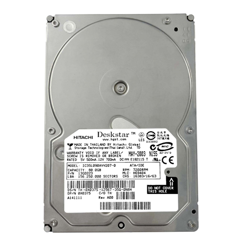 Dell 0X0375 | 80GB 7200RPM IDE Ultra ATA/100 (ATA-6) 40-Pin 3.5-Inch Hard Drive Refurbished - Dell refurbished available on Gotodirect