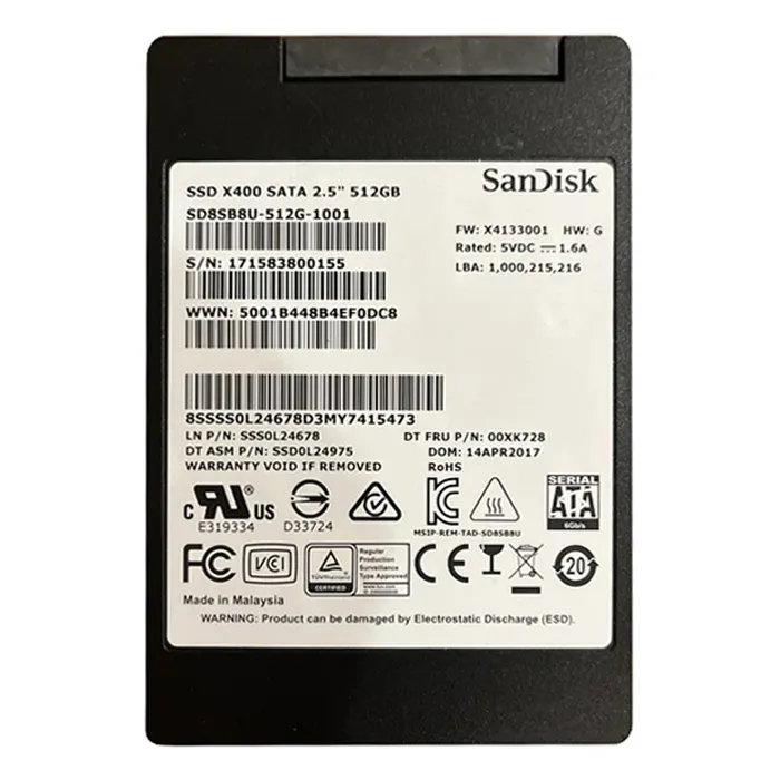 Lenovo 00XK728 | 512GB SATA 6Gb/s 2.5-Inch Solid State Drive Refurbished - Lenovo refurbished available on Gotodirect