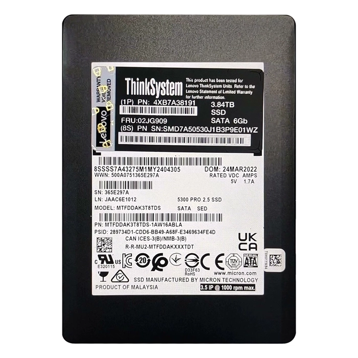 Lenovo 02JG909 | 3.84TB SATA 6GB/s SED 2.5-Inch Internal Solid State Drive Refurbished - Lenovo refurbished available on Gotodirect