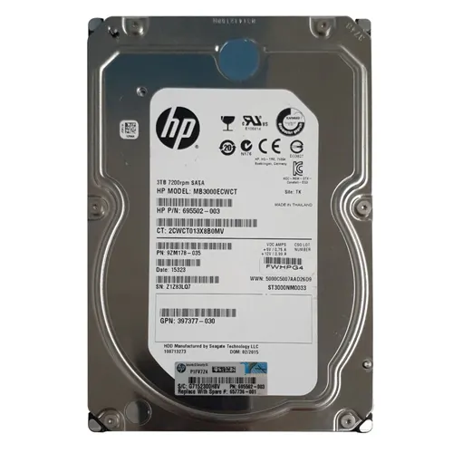 HP 695502-003 | 3TB 7200RPM SATA 3Gb/s Hot-Pluggable LFF 3.5-inch Midline Hard Drive for Gen1/7 ProLiant Server Refurbished - Hewlett-Packard (ou HP en abrégé) refurbished available on Gotodirect