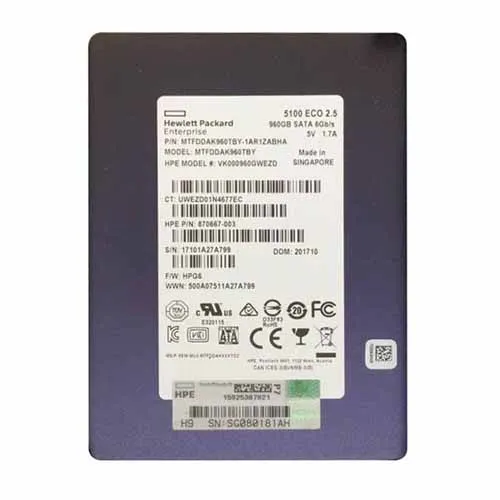 HP 870667-003 | 960GB SATA 6Gb/s Read Intensive 2.5-inch Solid State Drive Refurbished - Hewlett-Packard (ou HP en abrégé) refurbished available on Gotodirect