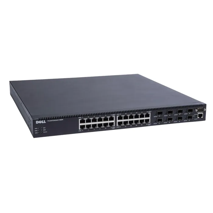Dell 0UJ662 | PowerConnect 6000 Series 6024 24 x Ports 10/100/1000Base-T + 8 x SFP Ports 1000Base-T Combo Layer 3 Managed 1U Rack-mountable Gigabit Ethernet Network Switch Refurbished - Dell refurbished available on Gotodirect