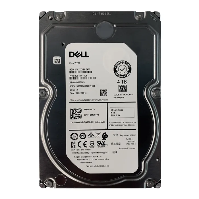 Dell 0MWHY9 | 4TB 7200RPM SATA 6Gb/s Hot-Pluggable 64MB Cache (512e) 3.5-Inch Hard Drive for PowerEdge Server & PowerVault Storage Array Refurbished - Dell refurbished available on Gotodirect