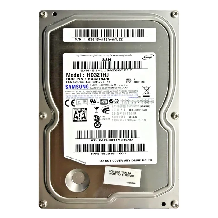 HP 613207-001 | 320GB 7200RPM SATA 3Gb/s 16MB Cache 3.5-inch Hard Drive Refurbished - Hewlett-Packard (ou HP en abrégé) refurbished available on Gotodirect