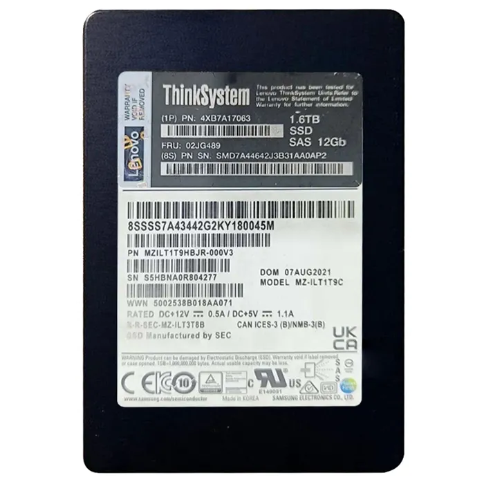 Lenovo 4XB7A17063 | 1.6TB SAS 12Gb/s Hot Swap 2.5-Inch Internal Solid State Drive Refurbished - Lenovo refurbished available on Gotodirect