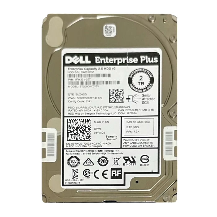 Dell 3YWD2 | 2TB 7200RPM SAS 12Gb/s 2.5-Inch Hard Drive Refurbished - Dell refurbished available on Gotodirect