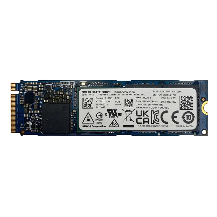 Toshiba KXG6AZNV512G | XG6 Series 512GB TLC PCI Express 3.0 x4 NVMe SED M.2 2280 Internal Solid State Drive Refurbished - Toshiba refurbished available on Gotodirect