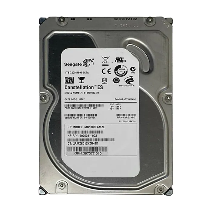 HP 507631-002 | 1TB 7200RPM SATA 3Gb/s LFF Hot-Pluggable 3.5-inch Hard Drive for Gen1/7 ProLiant Server & Storage Array Refurbished - Hewlett-Packard (ou HP en abrégé) refurbished available on Gotodirect