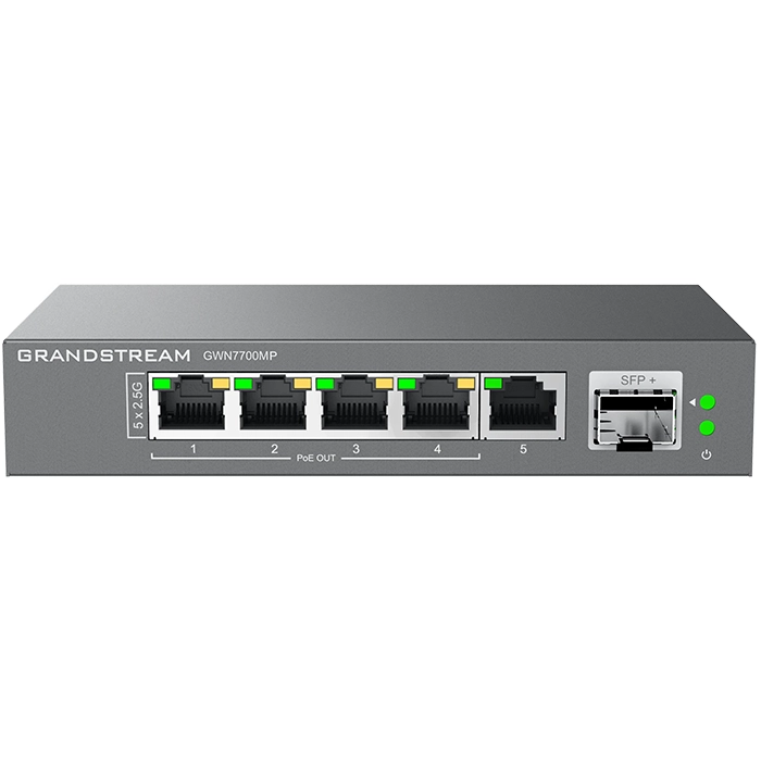 Buy Grand Stream GWN7700MP | 5-Ports 2.5GbE RJ45 PoE+ Unmanaged Network Switch Refurbished - $161.72 Grand Stream GWN7700MP | 5-Ports 2.5GbE RJ45 PoE+ Unmanaged Network Switch Refurbished - refurbished available on Gotodirect