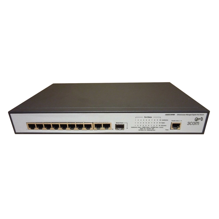 3Com 3CDSG10PWR | OfficeConnect 10 x RJ-45 Ports PoE 10/100/1000Base-TX + 1 x Dual-Purposed RJ-45/SFP Ports 10/100/1000Base-T Layer 2 Managed Gigabit Ethernet Network Switch Refurbished -  refurbished available on Gotodirect