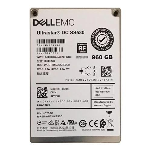 Dell 04YPVD | 960GB 2.5-inch 12GB/s SAS Triple-Level Cell Read-Intensive (512e) Hot-Pluggable Solid State Drive for PowerEdge G14 - G16 Servers and Storage Arrays Refurbished - Dell refurbished available on Gotodirect