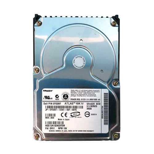 Dell Y3397 | 36GB 10000RPM Ultra320 SCSI 80-Pin 3.5-Inch Hard Drive Refurbished - Dell refurbished available on Gotodirect