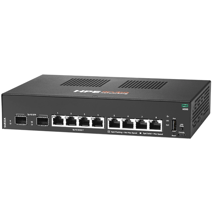 HP S4R22A | Aruba Networking CX 6000 8-Ports Gigabit Ethernet 2p SFP 1G Switch Refurbished - Hewlett-Packard (ou HP en abrégé) refurbished available on Gotodirect