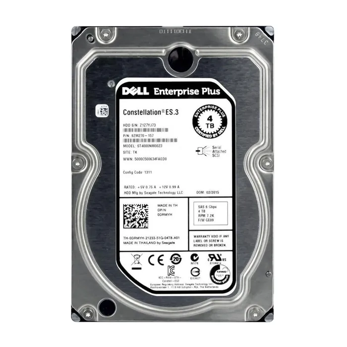 Dell DRMYH | 4TB 7200RPM SAS 6Gb/s Hot-Pluggable 3.5-Inch Nearline Hard Drive for EqualLogic Storage Array Refurbished - Dell refurbished available on Gotodirect