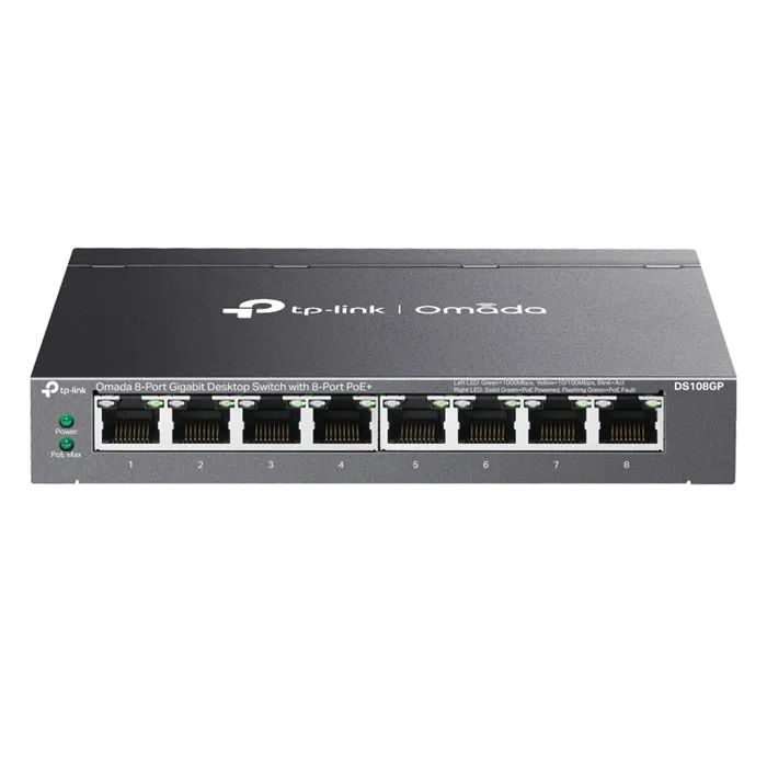 TP-LINK DS108GP | Omada 8-Port Gigabit Unmanaged Desktop Switch with 8-Port PoE+ Refurbished - TP-Link refurbished available on Gotodirect
