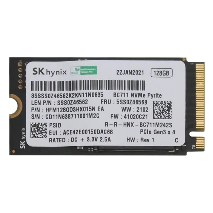 Lenovo 5SS0Z46569 | 128GB PCI Express Gen3 NVMe M.2 2242 Internal Solid State Drive Refurbished - Lenovo refurbished available on Gotodirect