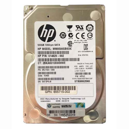 HP 655715-002 | 500GB 7200RPM SATA 6Gb/s 32MB Cache 2.5-Inch Hard Drive Refurbished - Hewlett-Packard (ou HP en abrégé) refurbished available on Gotodirect