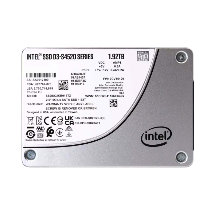 Intel SSDSC2KB019TZ01 | D3-S4520 1.92TB Triple-Level Cell SATA 6Gb/s 2.5-Inch Solid State Drive Refurbished - Intel refurbished available on Gotodirect