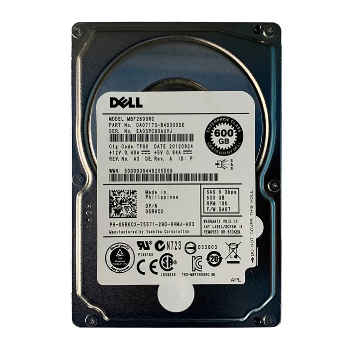 Dell 05R6CX | 600GB 10000RPM SAS 6Gb/s Hot-Pluggable Dual Port (512n) 2.5-Inch Hard Drive for PowerEdge Server & PowerVault Storage Array Refurbished - Dell refurbished available on Gotodirect