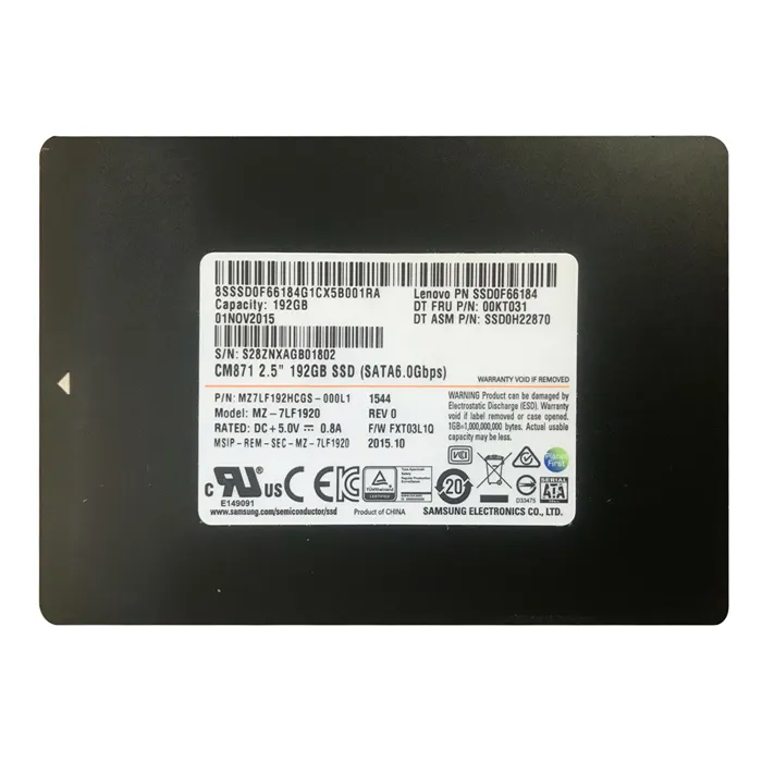 Samsung MZ7LF192HCGS-000L1 | CM871 Series 192GB Triple-Level-Cell SATA 6Gb/s 7mm 2.5-Inch Solid State Drive Refurbished - Samsung refurbished available on Gotodirect