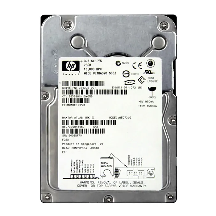 HP 364328-001 | 72.8GB 15000RPM Ultra320 SCSI LVD 68-Pin 3.5-Inch Hard Drive Refurbished - Hewlett-Packard (ou HP en abrégé) refurbished available on Gotodirect