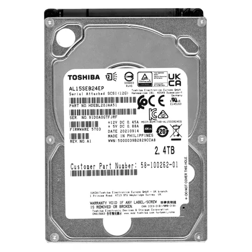 Toshiba AL15SEB24EP | Enterprise Performance 2.4TB 10000RPM SAS 12Gbps 128MB Cache (4Kn / 512e) 2.5-inch Internal Hard Drive Refurbished - Toshiba refurbished available on Gotodirect