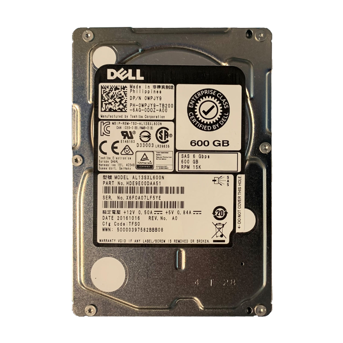 Dell 0WPJY9 | 600GB 15000RPM SAS 6Gb/s Hot-Pluggable 2.5-Inch Hard Drive for PowerEdge Servers Refurbished - Dell refurbished available on Gotodirect