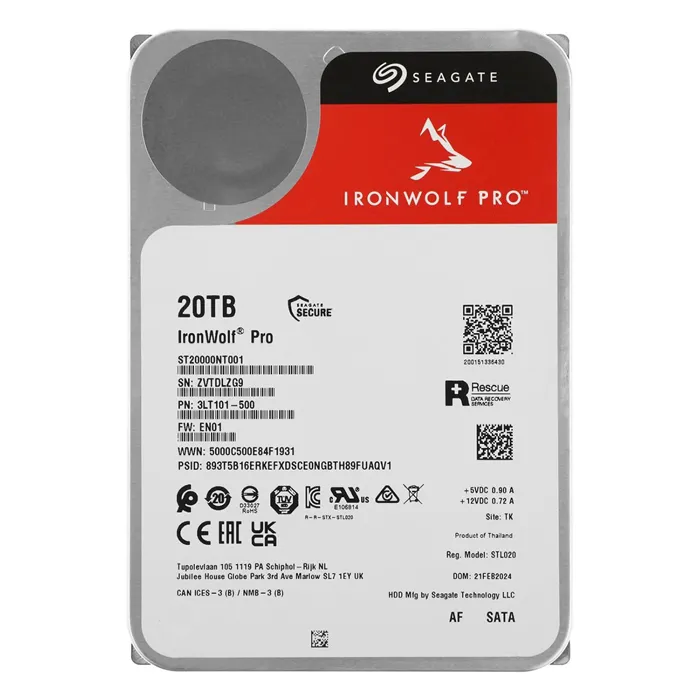 Seagate ST20000NT001 | IronWolf Pro Helium 20TB 3.5-inch 6GB/s SATA 7200RPM 256MB Cache 512e NAS Server Hard Drive Refurbished - Seagate refurbished available on Gotodirect
