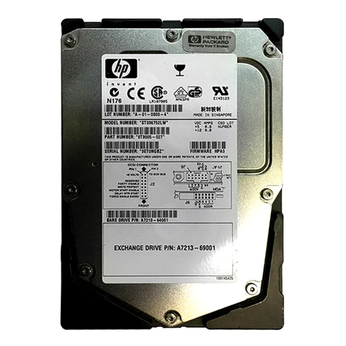HP A7213-69001 | 36.4GB 15000RPM Ultra160 SCSI LVD 68-Pin 3.5-Inch Hard Drive Refurbished - Hewlett-Packard (ou HP en abrégé) refurbished available on Gotodirect