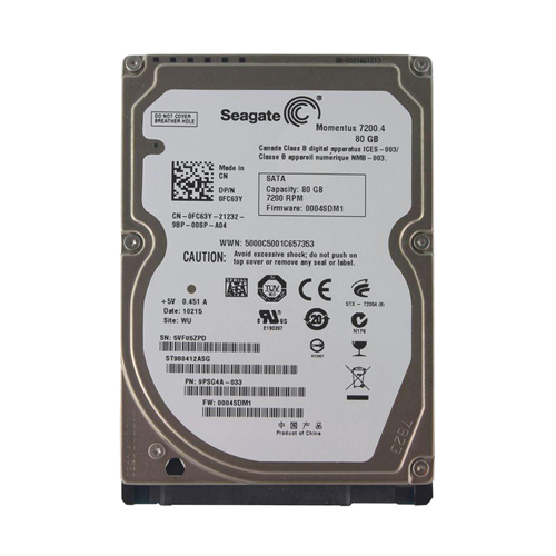 Dell FC63Y | 80GB 7200RPM SATA 3Gb/s 16MB Cache 2.5-Inch Hard Drive Refurbished - Dell refurbished available on Gotodirect