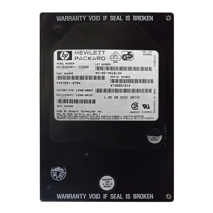 Buy HP C3305-60027 | 1GB 5400RPM Fast SCSI 3.5-Inch 128KB Cache Hard Drive Refurbished - $306.00 HP C3305-60027 | 1GB 5400RPM Fast SCSI 3.5-Inch 128KB Cache Hard Drive Refurbished - Hewlett-Packard (ou HP en abrégé) refurbished available on Gotodirect