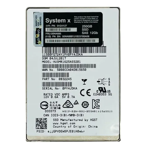 HGST HUSMR1625ASS201 | Ultrastar SSD1600MR Series 250GB Multi-Level Cell SAS 12Gb/s Read Intensive (TCG Encryption) 2.5-inch Solid State Drive Refurbished - HGST (a subsidiary of Western Digital) refurbished available on Gotodirect