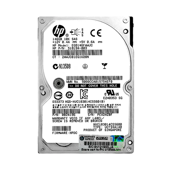 Buy HP EG0146FAWJC | 146GB 10000RPM SAS 3Gb/s SFF Hot-Pluggable Single Port 2.5-inch Hard Drive for Gen1 to Gen7 ProLiant Server Refurbished - $89.39 HP EG0146FAWJC | 146GB 10000RPM SAS 3Gb/s SFF Hot-Pluggable Single Port 2.5-inch Hard Drive for Gen1 to Gen7 ProLiant Server Refurbished - Hewlett-Packard (ou HP en abrégé) refurbished available on Gotodirect
