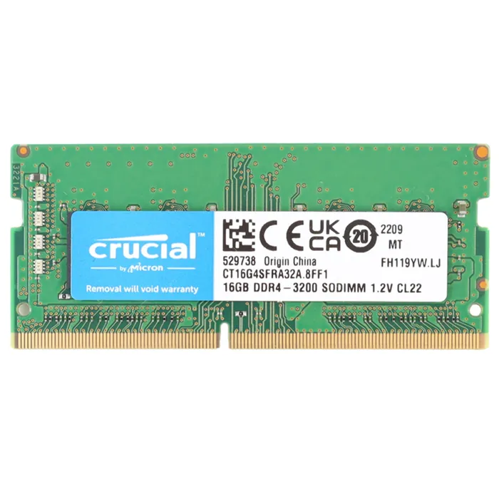 Crucial CT16G4SFRA32A | 16GB DDR4-3200MHz PC4-25600 Non-ECC Unbuffered SODIMM CL22 2Rx8 1.2V 260-Pin Memory Module Refurbished - Crucial refurbished available on Gotodirect
