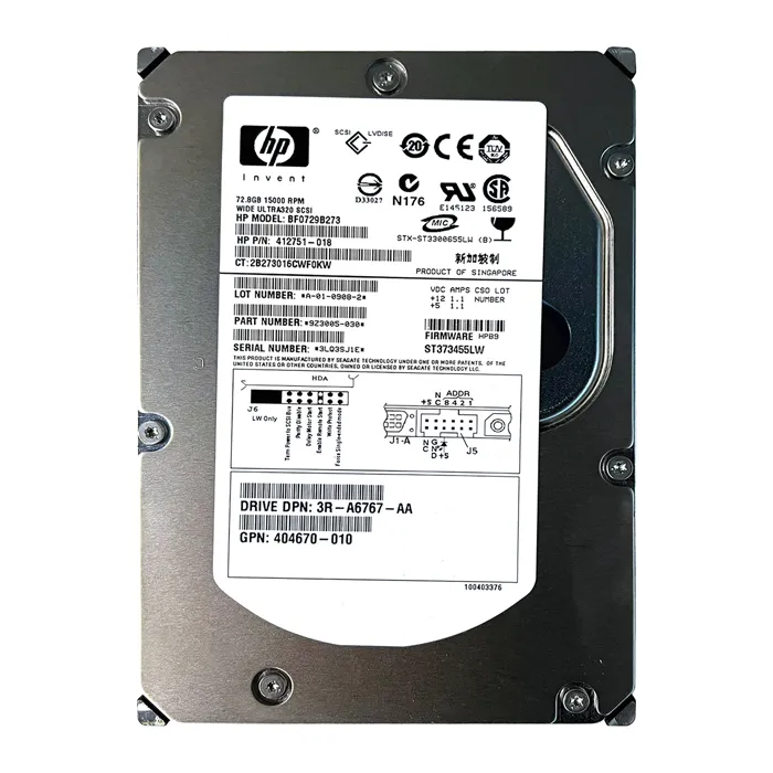 HP 412751-018 | 72.8GB 15000RPM Ultra320 SCSI LVD 68-Pin 3.5-Inch Hard Drive Refurbished - Hewlett-Packard (ou HP en abrégé) refurbished available on Gotodirect