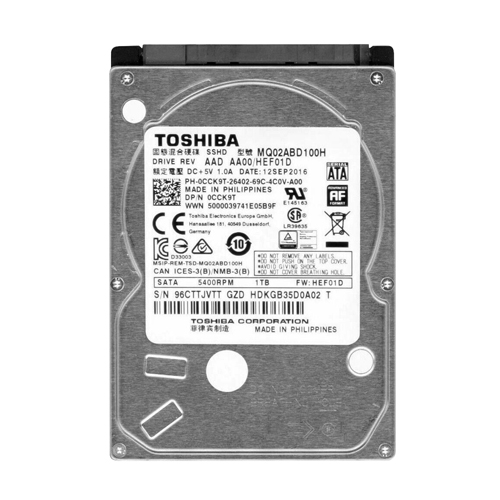 Toshiba MQ02ABD100H | 1TB 5400RPM SATA 6Gb/s 64MB Cache 2.5-Inch 8GB NAND Flash Hybrid Hard Drive Refurbished - Toshiba refurbished available on Gotodirect